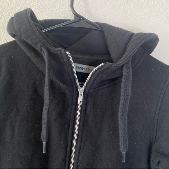 Dunderdon long length oversize hood long sleeve zip up jacket size medium - Picture 3 of 8